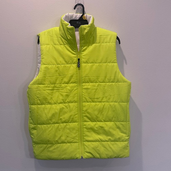 Crayola x Kohls Puffer Vest Reversible White Neon Green Size M - Picture 7 of 10
